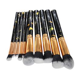 4 Colours Marble Makeup Brushes Blush Powder Eyebrow Eyeliner Highlight Concealer Contour Foundation Make Up Brush Set 5