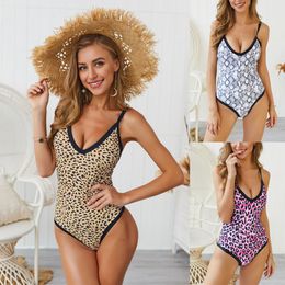Leopard Swimsuit 2020 Women One Piece Swimwear Backless Bathing Suit Female Swimsuit Summer Sexy Swimming Suit Women Beach Wear S-XL