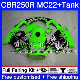 Injection +Tank For HONDA CBR 250RR CBR250RR 90 91 92 93 94 263HM.1 MC22 CBR 250 CBR250 RR glossy green top 1990 1991 1992 1993 1994 Fairing