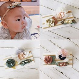 Europe Baby Girl Flowers Headband Elastic Children Photo Prop Hair Band Kids Girls Headbands Bandanas Hairbands 3pcs/set 14945