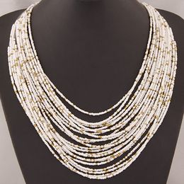 Africa Necklace Fashion For Women Exaggerated Multilayer Beads Statement Choker Necklace Wholesale