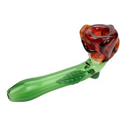 Handmade Flower-Shaped Glass Spoon Pipe for Smoking Pleasure