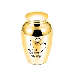 5 Colours Cremation Urns, Ashes Keepsake, Pets /Human Memorial Urn Funeral Urn with pretty package bag - My Dad My Hero My Angel (70x45mm)