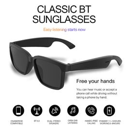 ¡1 pieza! Las gafas de sol de Bluetooth de audio inalámbrico con tecnología de oreja abierta hacen que las manos libres gafas de sol bluetooth auriculares llamadas móviles inalámbricas