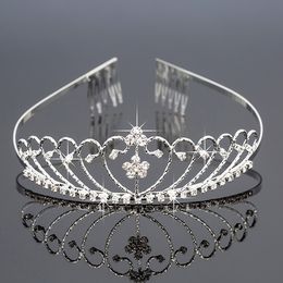 Bridal Tiaras With Rhinestones Wedding Jewelry Girls Headpieces Birthday Party Performance Pageant Crystal Crowns Wedding Accessories BW-ZH030