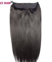 16"-28" One Piece Set 200g 100% Brazilian Remy Clip-in Human Hair Extensions 5 Clips Natural Straight