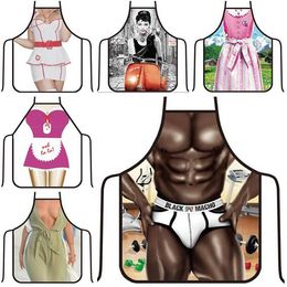 3D Funny Aprons Sexy Naked Man Women Apron Dinner BBQ Party Kitchen Tools Cooking Apron Adult Baking Accessories Funny Gifts 500 Styles
