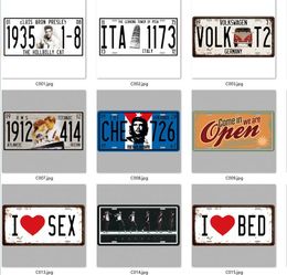 vintage embossed tin signs painting metal Licence plates route 66 cafe bar pub home decor wall arts 1530cm retro signs