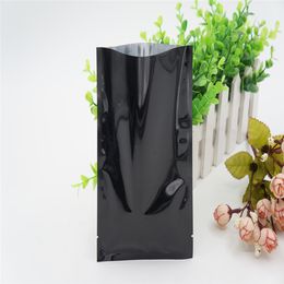 100pcs 7 sizes available black open top heat seal packaging bag vacuum gift package mylar bags aluminum foil accessories packing pouch