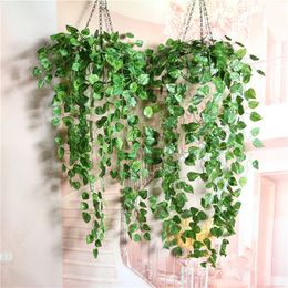 90cm in length Hanging Vine Leaves Artificial Greenery fake Plants Leaves Garland Home Garden Wedding Decorations Wall Decor