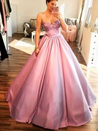 Różowa piłka fioletowa suknia Quinceanera Sweetheart Beads Pleats PROM PROMES SIELNE 15 SURTES RAYO VALLELANO VESIDOS DE QUINCEAera