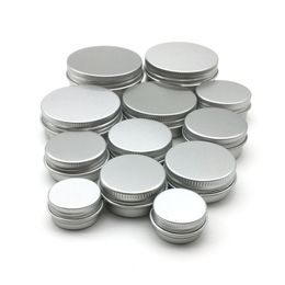 100Pcs Aluminum Jars 5g/10g/15g/20g/30g/50g/60g Metal Empty Cosmetic Face Care Eye Cream Lip Balm Gloss Packaging