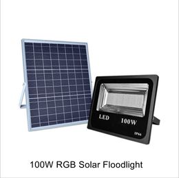 Solar LED Flood Lights,100W RGB Colour Changing Outdoor Landscape Lights Waterproof Remote Controlled Solar lights for Garden, Patio, Pool