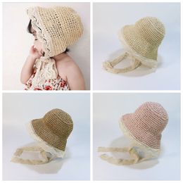 Girls Lace Hollow Hat Princess Baby Cap Travel Beach Bucket Hats for 3-18 months