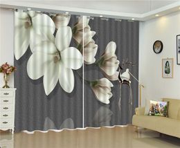 3D Curtain Pure Gold Auspicious Deer 3D Animal Curtains Interior Practical Blackout Curtains