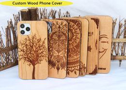 Factory Custom Wood Cases Designs For iphone 11 x xr xs max 7 plus Bumper Wooden Bamboo Mobile Phone Cover Shockproof High Quality DHL Free