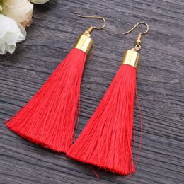 Fashion- Boho Colorful 2019 Fashion Long Tassel Earrings Handmade Trendy Women Wedding Statement Earrings Fringed Brincos