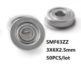 50pcs/lot SMF63 SMF63ZZ SF673 SF673-ZZ ZZ flange Deep Groove Ball Bearing Stainless Steel 3*6*2.5mm 3x6x2.5mm