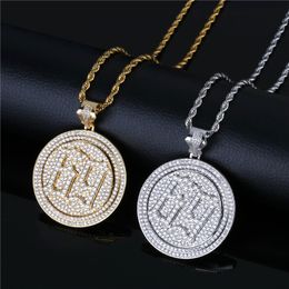 Hip Hop Rapper 6ix9ine ICE Gold Silver Plated Pendant Necklace Spinner 69 Saw Letters Pendant Luxury Designer Jewelry