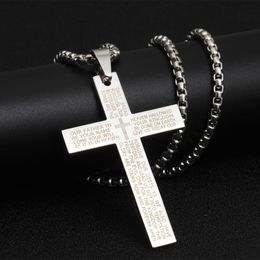 Punk Cross Necklaces Hip Hop Jewellery Pendant Necklaces Prayer Lover Jewellery Gift Cross Letter Necklace