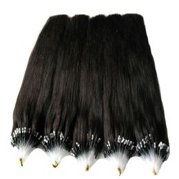 Micro Ring Beads Hair Extensions Micro Loop Real Remy Brazilian Hair 100G Remy Brazilian Straight Loop Micro Ring Human Hair Extensions