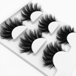 Reusable handmade Mink eyelashes set 3 pairs with packaging long thick fake lashes extensions eye makeup accessory 9 models DHL Free