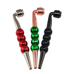 Newest Round Pearls Metal Mini Smoking Pipe Innovative Design Portable With Cover Easy Dismantling High Quality Beautiful Hot Cake