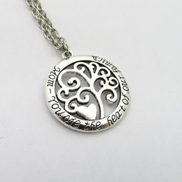 Family Beautifully Necklaces Mom You Are The Heart Of Our Family Fashion Beautifully Pendant Necklaces Tree Of Life Chain Necklace