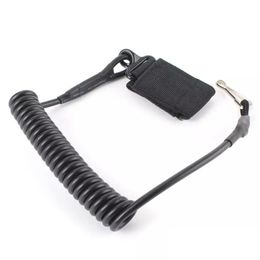 Wholesale Adjustable Combat Sling Telescopic Tactical Pistol Hand Secure Lanyard Spring Sling with magic tape Belt, hanging buckle