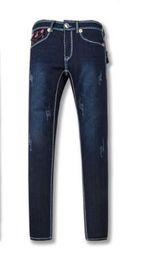 New True Elastic jeans Mens Revival Jeans Crystal Studs Denim Pants Designer Trousers Men's size 30-40274C