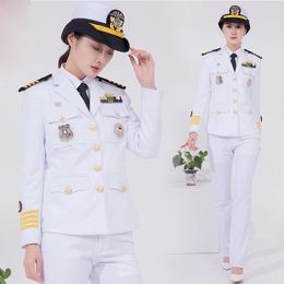 International Navy Woman uniform luxury yacht Captain Clothing Global US Europe Navy dinner party Garment performance suits Madam