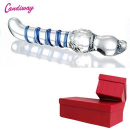 Glass Anal Plug Beads Rough Ball Dildo Crystal Butt Plug Due Dong Wand Sex Toys Masturbation Products Special Cock Anus Stopper SH190801