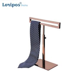 Exquisite Rose Gold Scarf Rack Hanger Stand Silvery Metal Scarf Display Stand Necktie Display Table Necktie Display Hanger Shelf