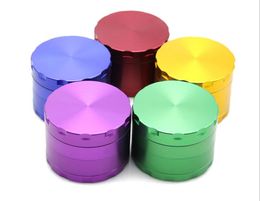 Four-layer chamfered plate aluminium alloy smoke grinder 63mm multi-color metal smoke grinder