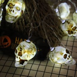 1.5 M/3M Halloween Horror Skull Bone Lights String Lamp Holiday Party Decoration String Light Battery Operated Halloween Decoration JK1909XB