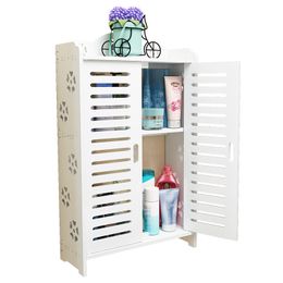 White wood Bathroom Shelve Rack Toilet Storage Rack Hairdryer Toilet Toiletries Storage Cabinet Waterproof Without Punching235y