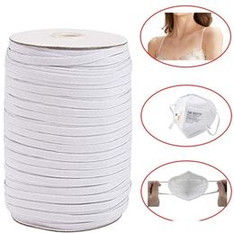 3/6mm DIY mask Braided Elastic Band Bungee Cord Rope White Heavy Stretch Knit Spool 200/144 Yards for Sewing