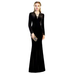 long black velvet dress uk