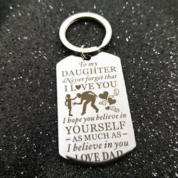 Fashion Stainless Steel Inspirational Pendant key chain Gift Dog tag l hope you beliere in yourself