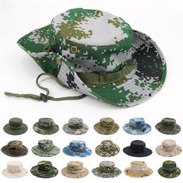 Summer outdoor sport camouflage hat hat Round edge sunshade hat Sunscreen fishing cap Party HatsT9I00326