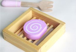 Natural Bamboo Wooden Soap Dishes Wooden Soap Tray Holder Storage Soap Rack Plate Box Container