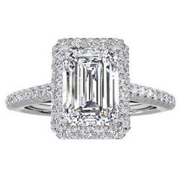 925 sterling Silver Engagement wedding Rings for Women Emerald cut 4CT Simulated Diamond Platinum Jewelry size 5,6,7,8,9,10