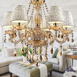 2019 Hot Lustre para sala Luxurious European Style Chandelier 6 Arms Diameter 58cm Living Room Luxury Lamp lustre para quarto