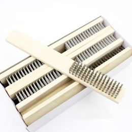 Wood Handle Steel Wire Brush for Industrial Devices Surface/Inner Polishing Grinding Cleaning Brush F20174082