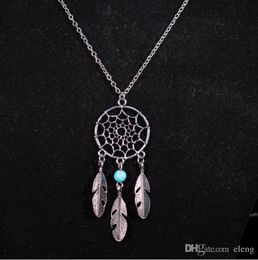 2016 Fashion hot Pendant Necklaces 4 Styles Alloy Dream Catcher girl Necklace For Women Statement Necklace Jewellery Dreamcatcher