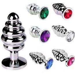 Anal Toys Stainless Steel Women Butt Toy Insert Stopper Large Crystal Anal Love Plug