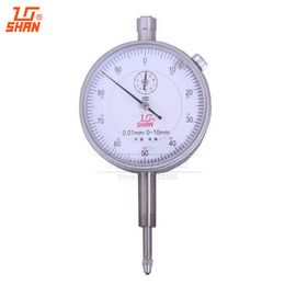 Freeshipping SHAN Dial Indicator 0-10mm/0.01mm Aluminum Body Dial Gauge Without Lug Back Micrometer Measuring Tool