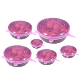 High Quality 6 PCS Silicone Stretchable Lid Durable Expandable Food Saver Cover