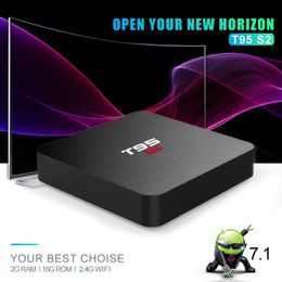 T95 S2 TV BOX Android 7.1 OS 2GB 16GB Amlogic S905W Quad Core 2.4GHz WiFi Set top box 1GB 8GB T95S2