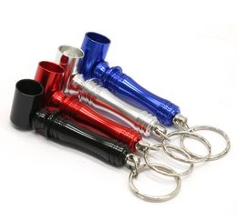 Keychain Mini Metal Smoking Herb Pipe Detachable Aluminium Alloy Portable Tobacco Smoking Philtre Tube Innovative Design